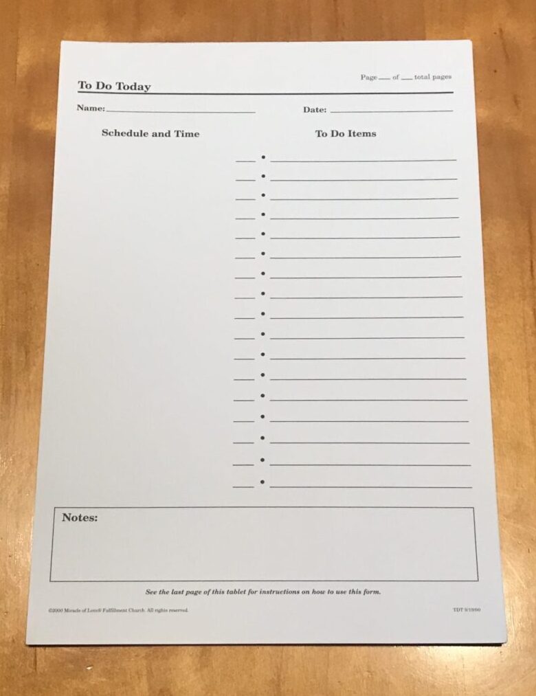 To Do Today Pad
